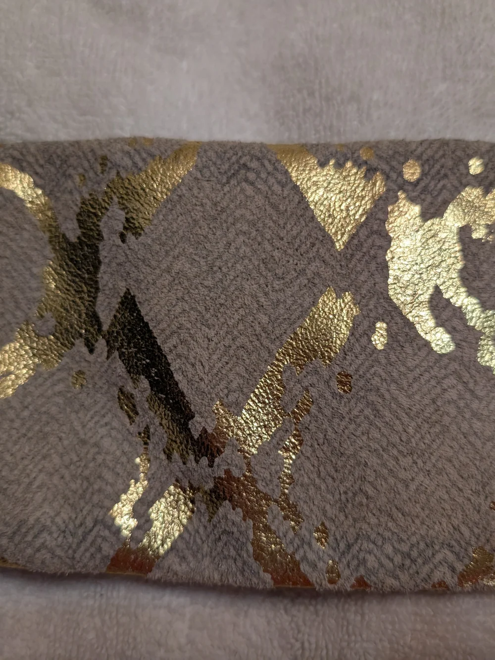 Hobo Elegant Taupe and Gold Foil Unique Bag